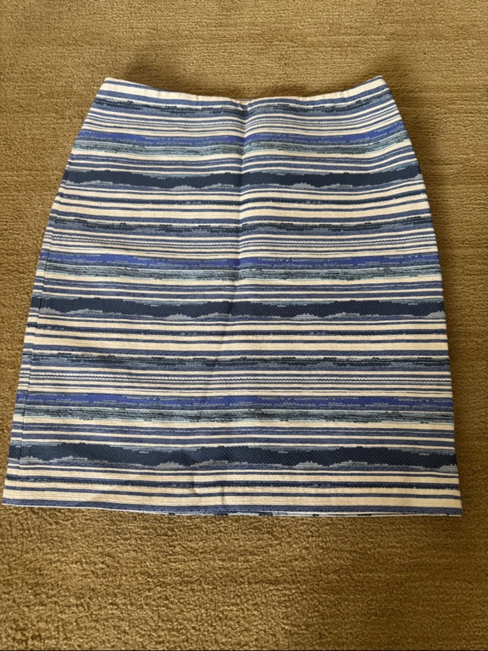 J. McLaughlin Blue and White Striped Mini Skirt